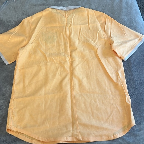 Blvck Scvle Orange Polo Linen Blend Shirt Size L - Picture 4 of 12
